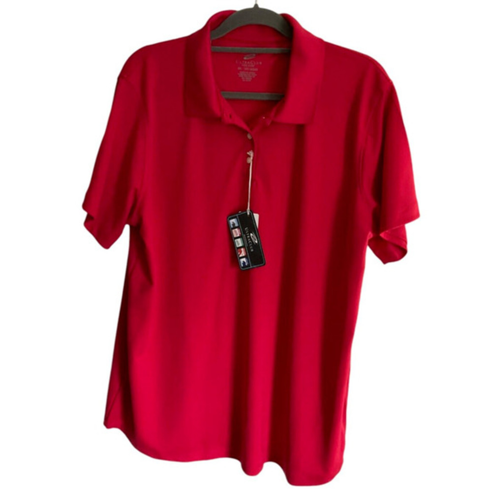 UltraClub 8445L Red Cool & Dry Performance Polo Shirt Womens‎ 3XL NWT Golf